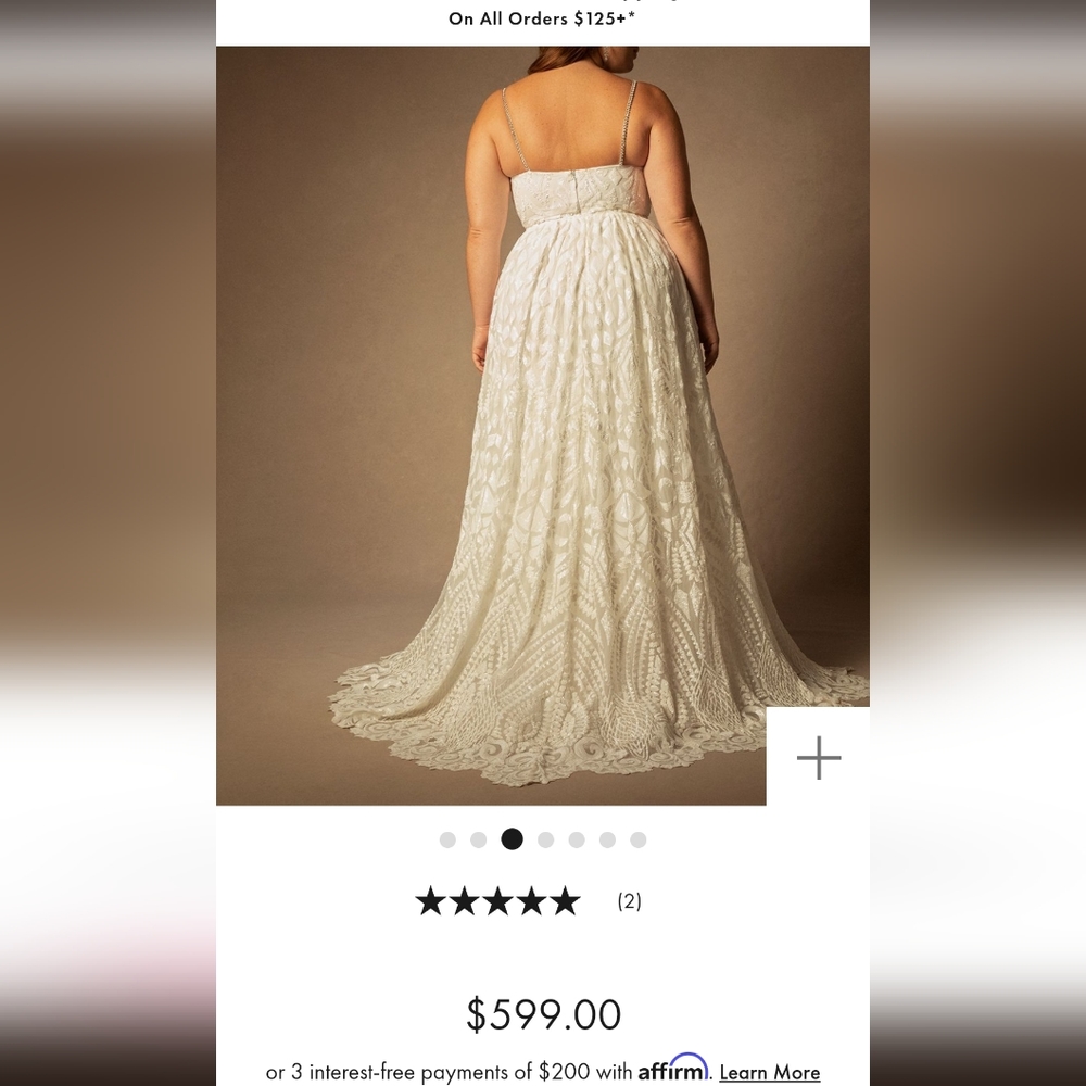 Eloquii Cream Lace Wedding Dress - Picture 5 of 7
